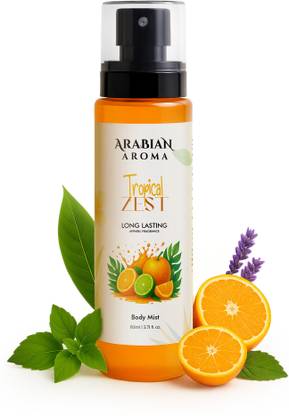 Arabian Aroma Tropical Zest Body Mist, Exotic Fruity Citrus Fragrance Energizing Body Spray Body Mist  -  For Women