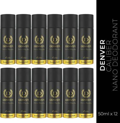 DENVER Caliber Nano Deo Long Lasting Set of 12 Deodorant Spray - For Men