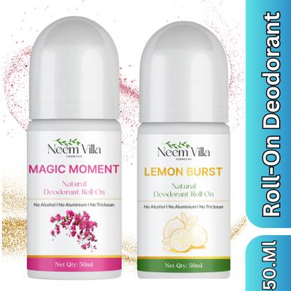 neemvilla Lemon & Magic moment Underarms Roll-On Deodorant For Women&Men - 50 ml Deodorant Roll-on  -  For Men & Women