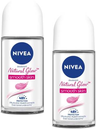 NIVEA Natural Glow Smooth Skin Deodorant Roll On 50ML (Set of 2) Deodorant Roll-on  -  For Women