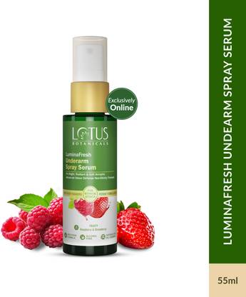 Lotus Botanicals LuminaFresh Underarm Spray Serum, Antiperspirant properties Deodorant Spray  -  For Men & Women