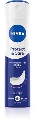 NIVEA Protect & Care, Non Irritating & Moisturizes, 48h Derma Protect & 0% Alcohol Deodorant Spray  -  For Women