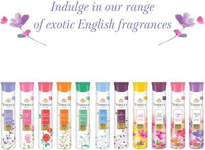 Yardley London Morning Dew Refreshing Body Spray + English Lavender + Scottish Meadows Deodorant Spray - For Women  (600 ml, Pack of 3)