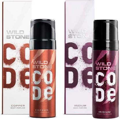 Wild Stone CODE Copper & Iridium (120 ml each) Body Spray  -  For Men
