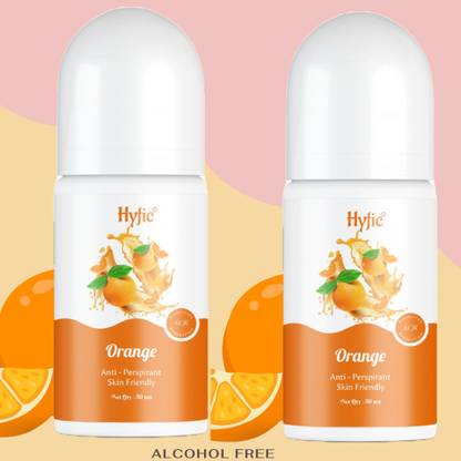HYFIC Natural Orange-Scented Roll-On Deodorant - Alcohol-Free, Silicone-Free Deodorant Gel  -  For Men & Women