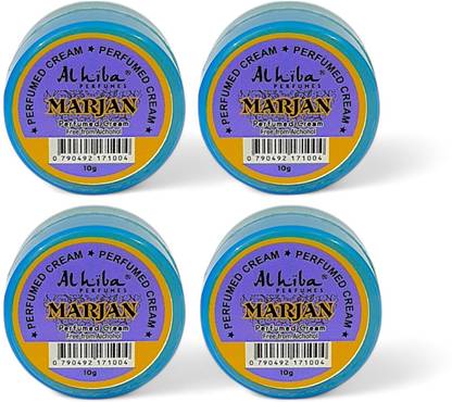 Al Hiba MARJAN Perfumed Body Cream - 10g (Pack Of 4) Deodorant Cream - For Men & Women