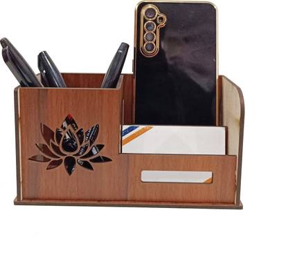 Pedimore 3 Compartments Wooden Pen stand