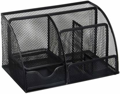 FLYLEAF 6 Compartments Metal Mesh Pen Stand