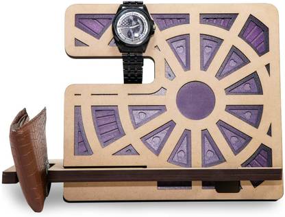 grofly 1 Compartments Wooden Docking Station MDF for Mobile, Nightstand Organizer for Office