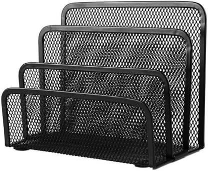 LINER BOUTIQUE 3 Compartments Mesh Desk Organizer Stationary Storage Stand Pen, Pencil Holder