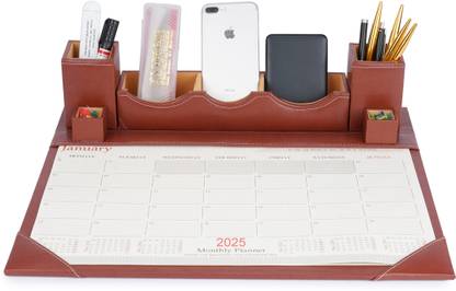 PANKU 7 Compartments Faux Leather Desk organiser