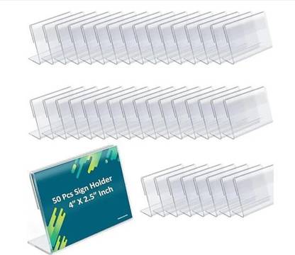 PRIBOX 1 Compartments Acrylic Stylish Table Display – Transparent Sign Holder for Menus(4inc * 2.5inc)