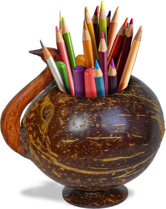 Coccinia 1 Compartments Coconut Shell Pen Stand