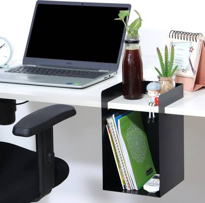 Livzing 1 Compartments Metal Space Saving Desk Organizer Rack for Office Table-Black-11’’