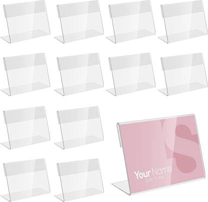 CPI 12 Compartments Acrylic Acrylic Sign Display Label Price Name Card Tag Holder Stand A6 Size 12pc