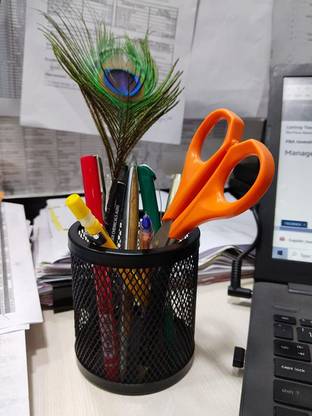 Modinity 1 Compartments metal Single Round Pen Stand Pen Pencil Holder Table Desk Organizer