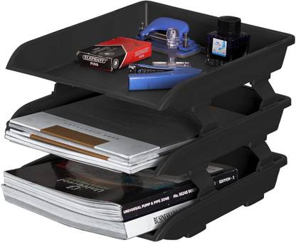 Billipatra 3 Compartments Plastic Multipurpose Documents Organizer Tray