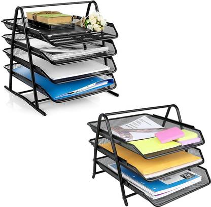 TruVeli 8 Compartments Metal Letter Holder::Pen Stand::File Holder::Desk Organizer