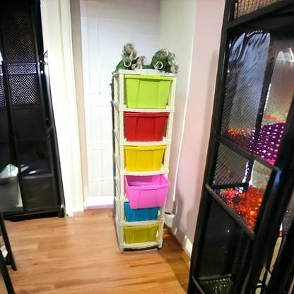 Ramadhani 6 Compartments Plastic Multi-Purpose Modular Drawer Storage System for Home and Office