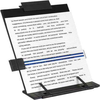 ELIE INDIA 1 Compartments Metal A4 Copy Holder | Desktop Document with Adjustable Clip | Reader Paper Stand