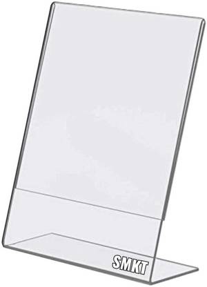 SMKT 1 Compartments Thick acrylic L SHAPE Paper Signage Holder