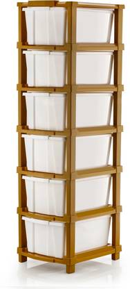 HUMBLE KART 6 Compartments Plastic Multipurpose Drawer Plastic Modular Chest Storage Organizer