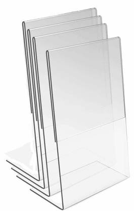 LAKHAJI Acrylic Display Stand Tent Card Holder Portrait Size A6 Stand (Set of 6 Pcs) Card Display Stand