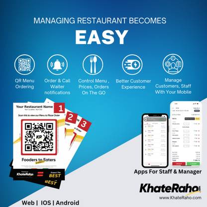 KhateRaho Restaurant Qr Menu 1 Compartments acrylic Premium KhateRaho.com Custom Qr code menu with qr code stand Display size 6x4