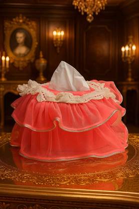 Art Horizons 1 Compartments Net Fabric, Lace Branded Tissue Box Cover