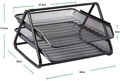 ONTRIP Metal Office Desktop Tray Rack, Mesh Metal Desk Organiser File Rack Letter Tray