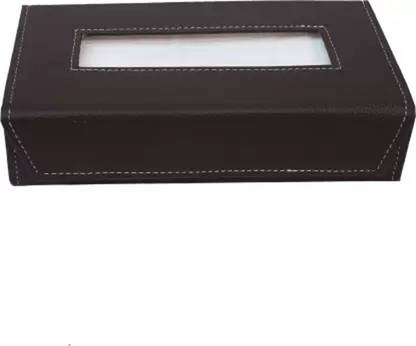 CGC 1 Compartments Paper Bord, artificial Leather, Magnet Button Tissue Holder Box For Office, Home, Car And Any Vehicle Tissue Dispenser