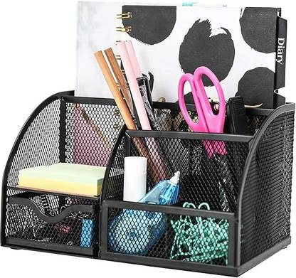 aashita shoppe 6 Compartments METAL POWDER COATED DESK ORGANIZER
