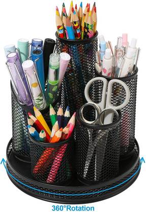 VMS 5 Compartments Metal Mesh Desk Organiser