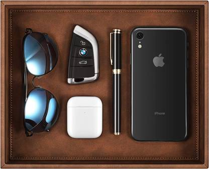 Vanquish 1 कम्पार्टमेंट लकड़ी पॉकेट एम्प्टी स्टोरेज की ट्रे फॉर वॉचेस मोबाइल कॉइन्स पर्स एंड ऑफिस इक्विपमेंट