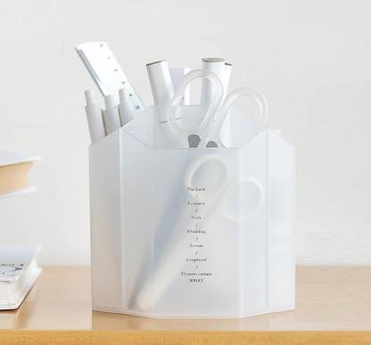 GEOCARTER 5 Compartments polypropylene Stylish Multi-purpose stationary Holder Desk Organizer Pen Pencil Holder