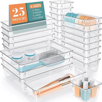 NIEBLA 25 Compartments Plastic Drawer organizers/ Dressing Table Organizer & Make up Organizers