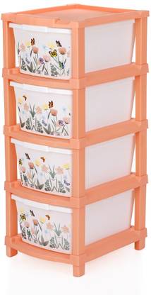 Pinkwhale 4 Compartments Plastic NEW 4XL BUTTERFLY PRINTED MODULAR DRAWER SYSTEM MULTI PURPOSE STORAGE BOX BASKET