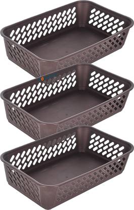 HOMESTIC by Kuber Industries 3 Compartments Plastic Tray