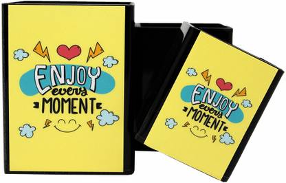the rosette imprint 3 Compartments Acrylic Stationery Organiser/Pen/Desk/Table Stand with Motivational Quote - Enjoy Every Moment