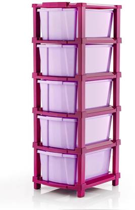 J K INTERNATIONAL 5 Compartments Plastic Multipurpose Drawer, Storage Organizer Home
