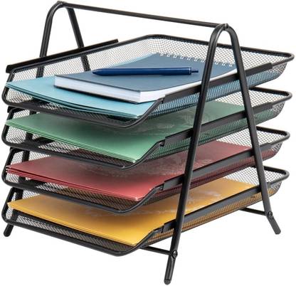 SKYBUCKET 4 Compartments Metal File Rack