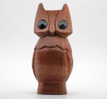 R SINC 0 Compartments Wooden Owl Shaped Eyeglass Holder
