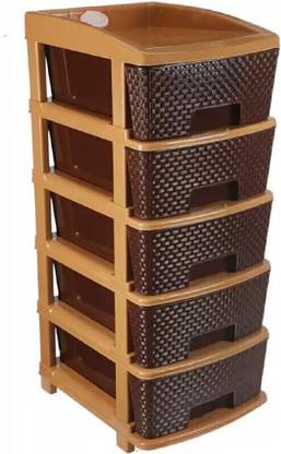 HUMBLE KART 5 Compartments Plastic Chest of Drawers