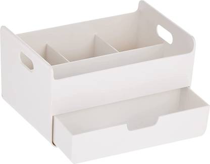 Litem 5 Compartments PP Plastic Combo Desk Organiser Multipurpose | Portable | Office Kitchen Bathroom