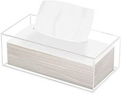 BARCROCK 1 Compartments Acrylic Tissue Paper Holder Clear Paper Napkin Holder Tissues Holder Multipurpose Use