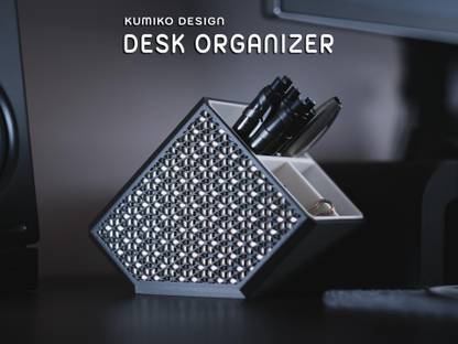 Sculptrixlabs 3 Compartments Plastic Kumiko Pattern Desk Organizer