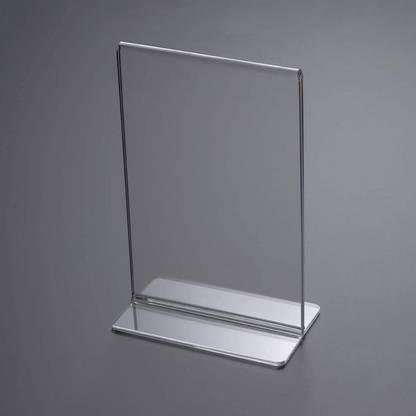 CPI 1 Compartments Acrylic Display Stand Double-Sided T Shape Table Menu Stand A6, Transparent (Set of 1)