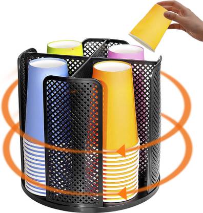 SUPVOX 4 Compartments Plastic Pen Stand
