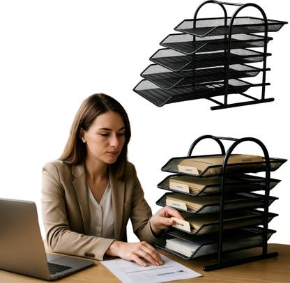 Novelty Store 5 Compartments Metal File Organizer