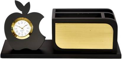 MLE 3 Compartments Wooden The Multipurpose Pen/Pencil/visiting Card And Mobile Holder Stand